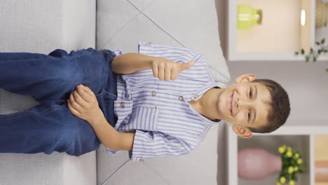 Vertical-video-of-Boy-smiling-at-camera-at-home.